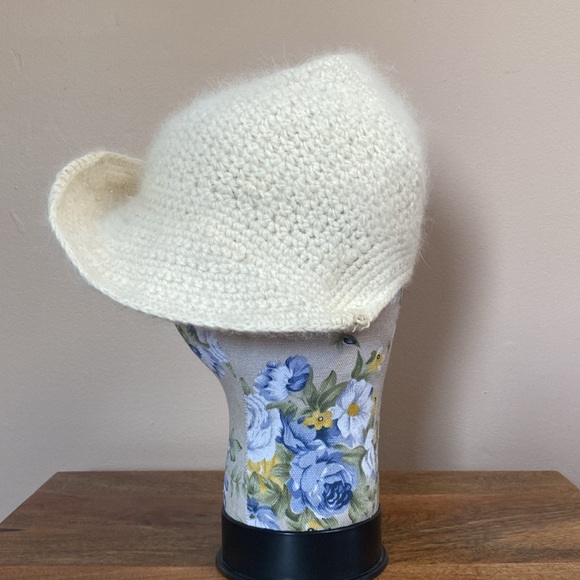 VTG 60’s Ivory Mohair Floppy Hat - Picture 5 of 13